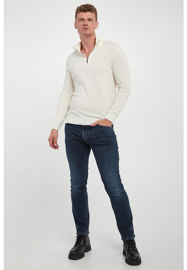 JOOP! Jeans - Golf męski wełniany Lauriono. Typ kołnierza: golf. Materiał: wełna