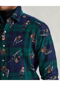 Ralph Lauren - RALPH LAUREN - Sztruksowa koszula w kratę Classic Fit. Typ kołnierza: polo, kołnierzyk klasyczny. Kolor: zielony. Materiał: sztruks. Długość rękawa: długi rękaw. Długość: długie. Styl: klasyczny #3