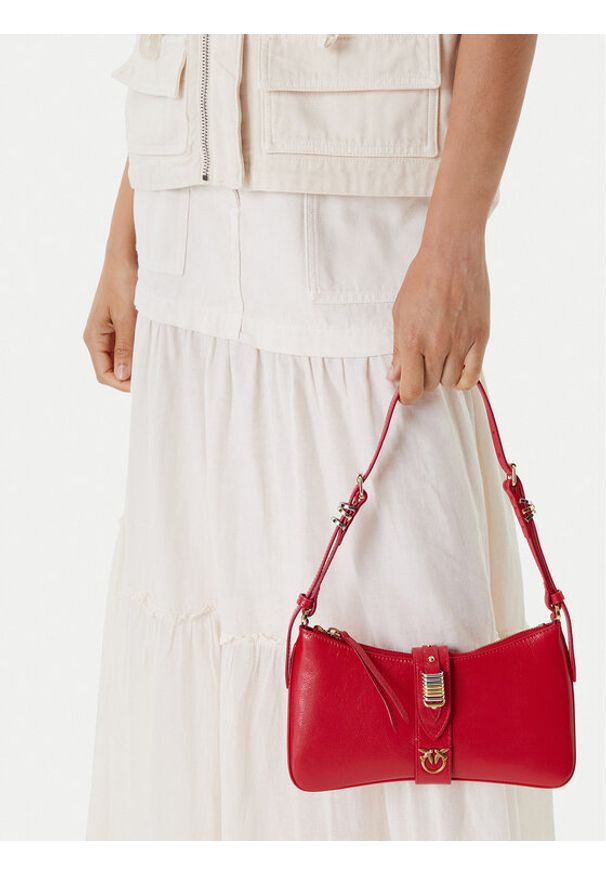 Pinko - PINKO Torebka Arthemis Shoulder Mini AI 24-25 PLTT 103512 A29V Czerwony. Kolor: czerwony. Materiał: skórzane