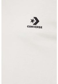 Converse t-shirt bawełniany kolor beżowy z aplikacją. Kolor: beżowy. Materiał: bawełna. Długość rękawa: krótki rękaw. Długość: krótkie. Wzór: aplikacja. Styl: klasyczny #5