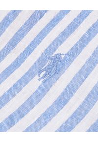 Ralph Lauren - RALPH LAUREN - Lniana koszula w paski Relaxed Fit. Typ kołnierza: polo. Kolor: biały. Materiał: len. Długość rękawa: długi rękaw. Długość: długie. Wzór: paski. Styl: klasyczny #4