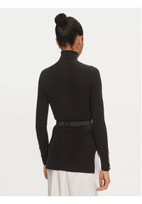Elisabetta Franchi Golf MK-11B-46E2-V890 Czarny Slim Fit. Typ kołnierza: golf. Kolor: czarny. Materiał: syntetyk, wiskoza #3