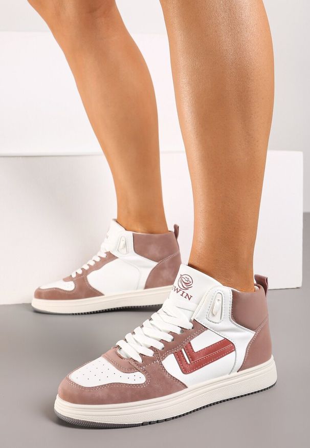 Born2be - Ciemnoróżowe Sneakersy Alcothee. Kolor: różowy. Materiał: jeans. Obcas: na obcasie. Wysokość obcasa: niski