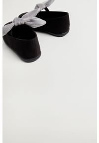 Mango Kids - Baleriny dziecięce PAGE. Nosek buta: okrągły. Kolor: czarny. Materiał: syntetyk, materiał, zamsz, guma. Szerokość cholewki: normalna #2