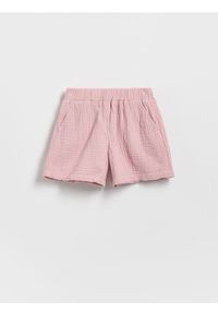 Reserved - Muślinowe szorty - pastelowy róż. Kolor: różowy. Materiał: tkanina #1