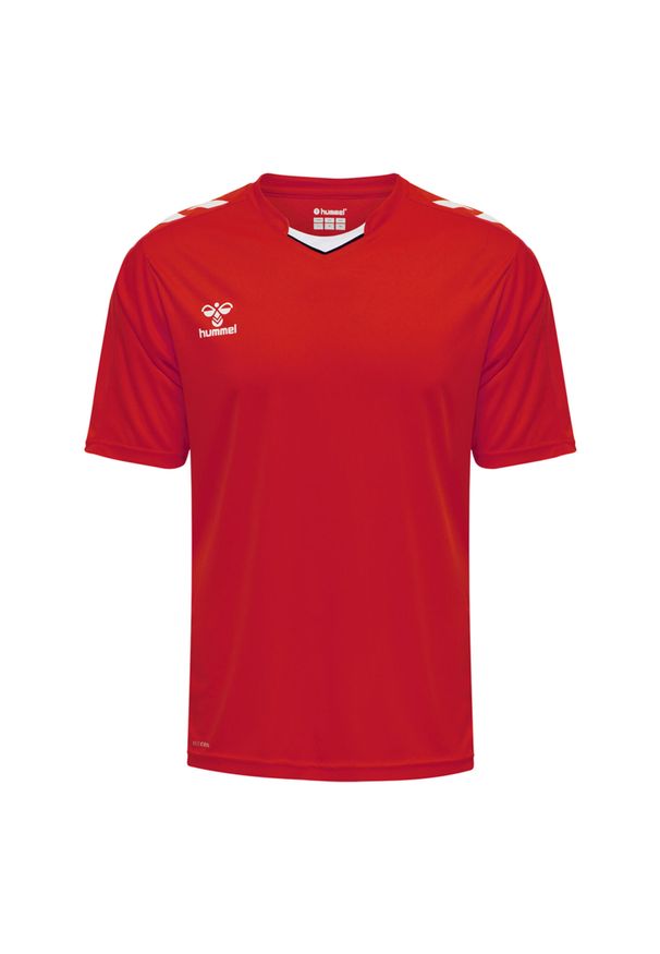 Koszulka piłkarska z krótkim rękawem męska Hummel Core XK Poly Jersey S/S. Kolor: czerwony, wielokolorowy, różowy. Materiał: jersey. Długość rękawa: krótki rękaw. Długość: krótkie. Sport: piłka nożna