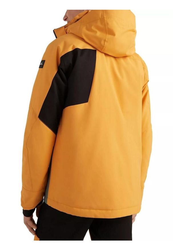 Płaska kurtka narciarska męska O'Neill Jigsaw. Kolor: żółty, szary, wielokolorowy, pomarańczowy. Długość: krótkie. Sezon: zima. Sport: narciarstwo