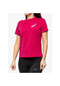 Koszulka z nadrukiem damska Inov-8 Graphic Tee SS Skiddaw. Kolor: różowy. Wzór: nadruk