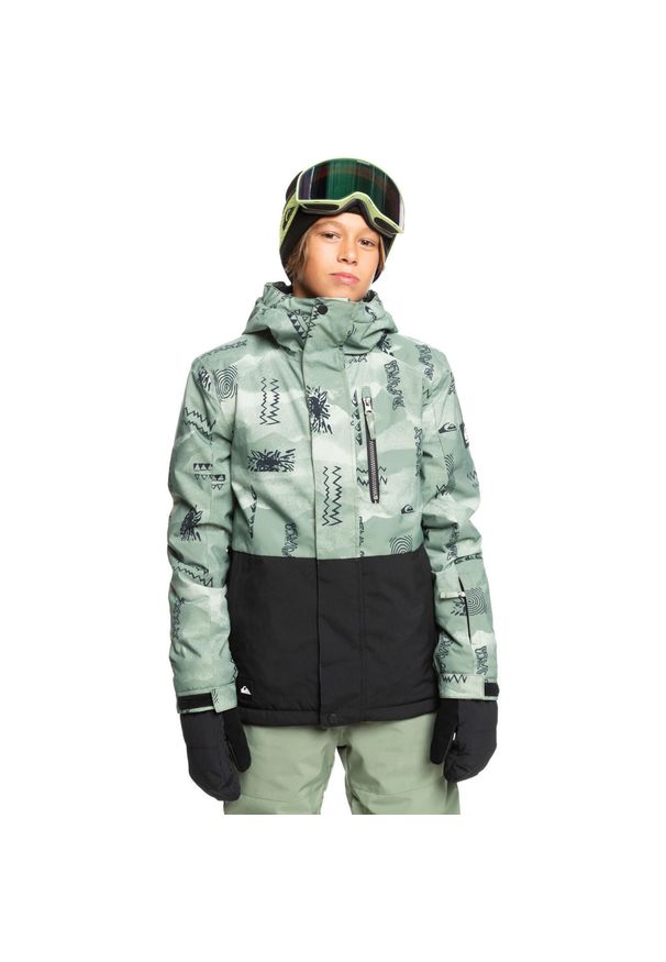 Quiksilver - Kurtka śnieżna dla Chłopcy MISSION Zielony. Kolor: zielony. Materiał: poliester, materiał. Sezon: zima. Sport: narciarstwo