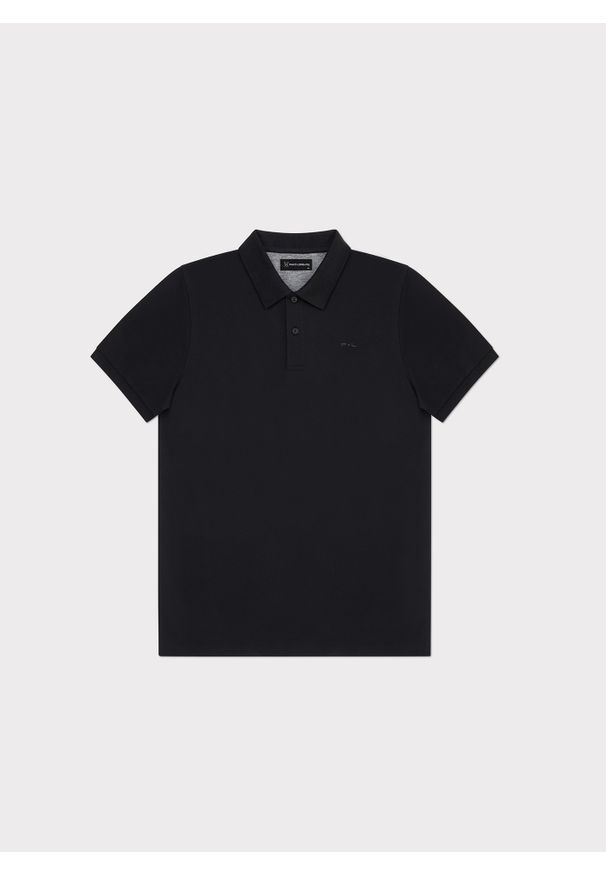 Pako Lorente - PAKO LORENTE – Czarny t-shirt polo. Typ kołnierza: polo. Kolor: czarny. Materiał: bawełna, elastan