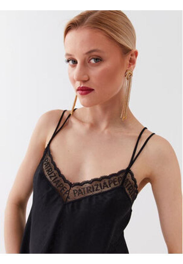Patrizia Pepe Top 2C1455/A260-K103 Czarny Regular Fit. Kolor: czarny. Materiał: wiskoza