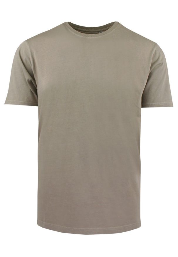 Męski T-Shirt -Brave Soul- Delikatny Efekt Sprania Tkaniny - Beż. Okazja: na co dzień. Kolor: wielokolorowy, brązowy, beżowy. Materiał: bawełna. Sezon: lato, wiosna. Styl: casual