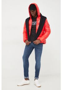 Save The Duck kurtka męska kolor czerwony zimowa. Okazja: na co dzień. Kolor: czerwony. Materiał: poliester, materiał, puch. Wzór: gładki. Sezon: zima. Styl: casual #7