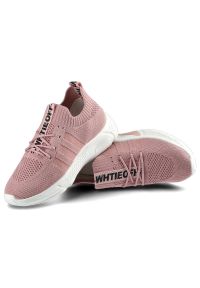 Różowe Sneakersy Damskie Artiker Modne Półbuty. Okazja: na co dzień. Kolor: różowy. Materiał: jeans, materiał. Szerokość cholewki: normalna #9