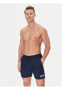 BOSS Szorty kąpielowe Starfish 50514429 Granatowy Regular Fit. Kolor: niebieski. Materiał: syntetyk