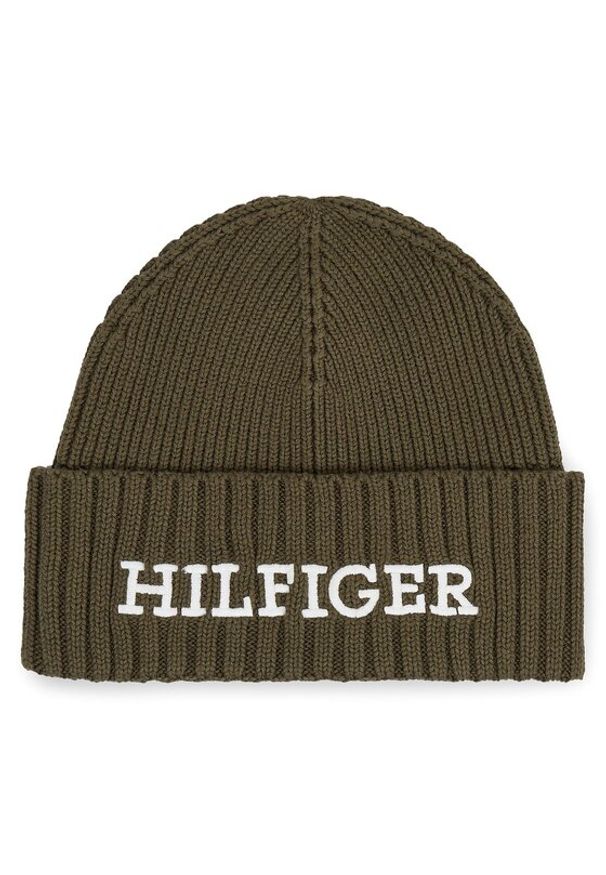 TOMMY HILFIGER - Tommy Hilfiger Czapka Monotype Beanie AM0AM11737 Zielony. Kolor: zielony. Materiał: bawełna