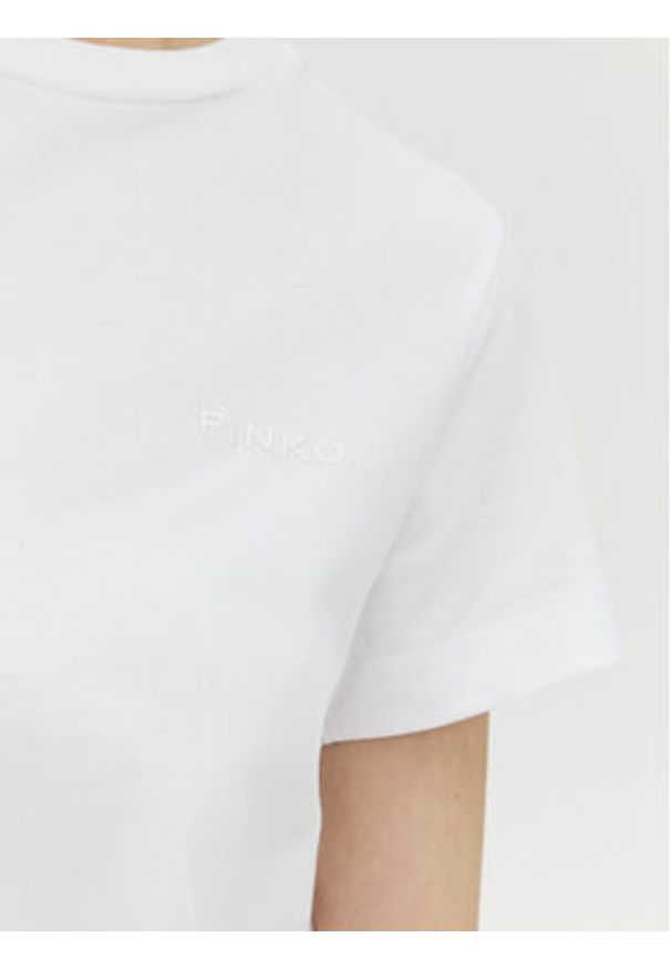 Pinko - PINKO T-Shirt Start 101752 Biały Regular Fit. Kolor: biały. Materiał: bawełna