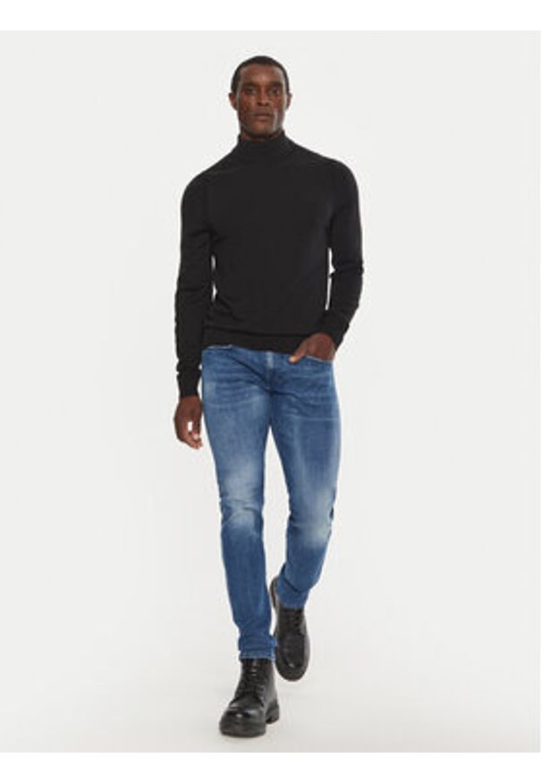 BOSS - Boss Golf Avac_M 50501761 Czarny Slim Fit. Typ kołnierza: golf. Kolor: czarny. Materiał: syntetyk