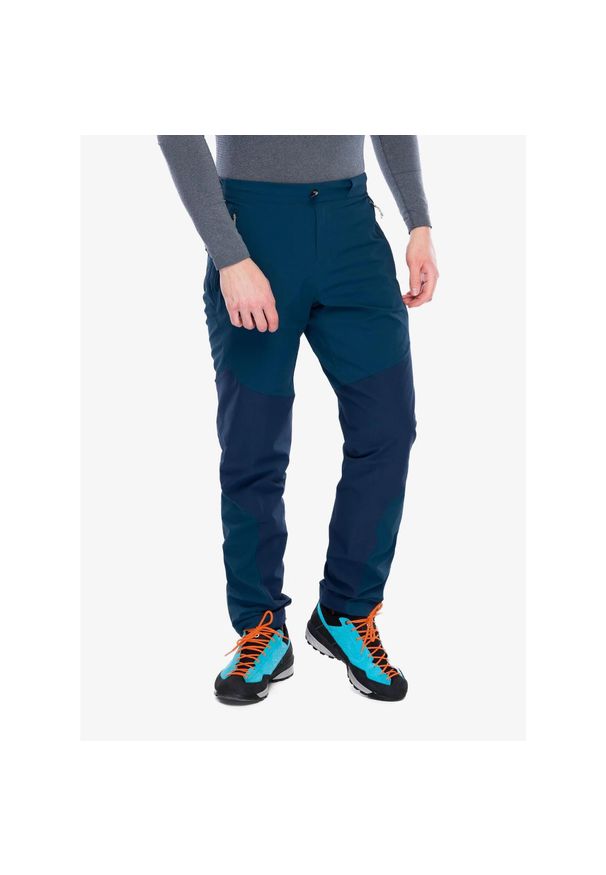 Spodnie softshell męskie Rab Torque Pants. Kolor: niebieski. Materiał: softshell