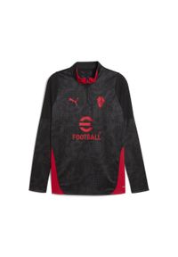 Puma - Męska bluza treningowa z zamkiem 1/4 AC Milan 25/26 PUMA. Kolor: czerwony, czarny, wielokolorowy. Sport: piłka nożna