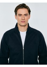 Big-Star - Bluza męska rozpinana granatowa Madorol 403. Typ kołnierza: kołnierzyk stójkowy, kaptur. Kolor: niebieski. Materiał: dzianina, jeans, żakard #4