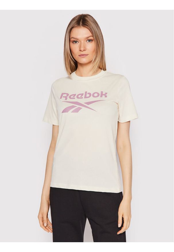 Reebok T-Shirt Identity HI0540 Beżowy Relaxed Fit. Kolor: beżowy. Materiał: bawełna, syntetyk
