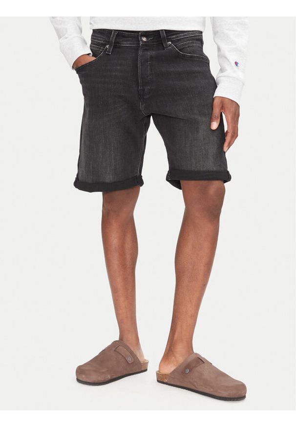 Jack & Jones - Jack&Jones Szorty jeansowe Rick 12269608 Czarny Regular Fit. Kolor: czarny. Materiał: bawełna