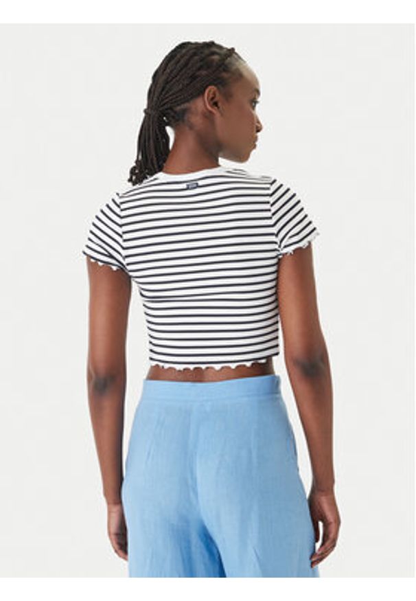 Banana Moon T-Shirt Tonio Nautical MVC06 Granatowy Slim Fit. Kolor: niebieski. Materiał: syntetyk