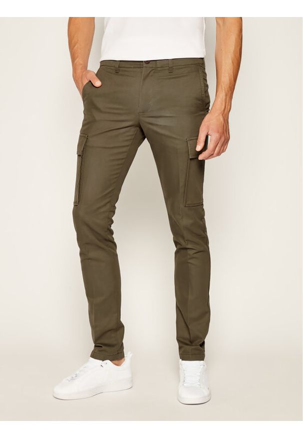 TOMMY HILFIGER - Tommy Hilfiger Spodnie materiałowe Bleecker MW0MW11785 Zielony Slim Fit. Kolor: zielony. Materiał: bawełna