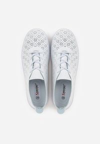 Born2be - Niebieskie Tenisówki z Ażurową Cholewką Tidella. Okazja: na co dzień. Kolor: niebieski. Materiał: jeans. Szerokość cholewki: normalna. Wzór: ażurowy. Styl: casual #6