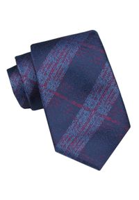 Alties - Krawat Męski, Klasyczny - ALTIES - Granat, Duży Wzór. Kolor: niebieski. Materiał: tkanina. Styl: klasyczny #1