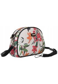 DAVID JONES - Listonoszka z kwiatowym wzorem David Jones [DH] 6940-1 beżowa. Kolor: beżowy. Wzór: kwiaty. Materiał: skórzane, zdobione #1