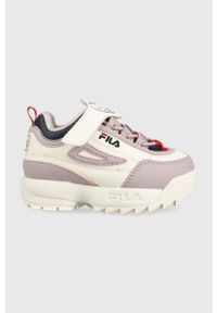 Fila sneakersy dziecięce Disruptor kolor fioletowy. Nosek buta: okrągły. Zapięcie: rzepy. Kolor: fioletowy. Materiał: guma #1