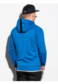 Ombre Clothing - Bluza męska rozpinana z kapturem B1083 - niebieska - XXL. Typ kołnierza: kaptur. Kolor: niebieski. Materiał: materiał, poliester, bawełna