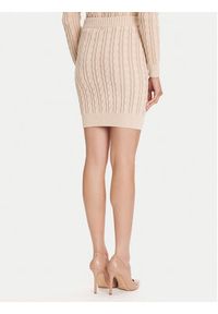 Guess Spódnica mini W5YD68 Z3OU0 Beżowy Regular Fit. Kolor: beżowy. Materiał: bawełna #3