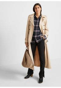 bonprix - Koszula flanelowa z bawełny. Kolor: czarny. Materiał: bawełna