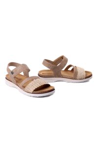 Inblu - INBLU FA-05 012 marrone, sandały damskie. Zapięcie: rzepy. Kolor: brązowy. Materiał: skóra #1