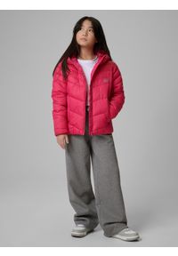 4f - 4F Kurtka z wypełnieniem syntetycznym dziewczęca - różowa 140 (9-10 lat). Okazja: na co dzień, na uczelnię, na spacer. Kolor: różowy. Materiał: syntetyk. Wzór: gładki. Sezon: lato. Styl: casual #2