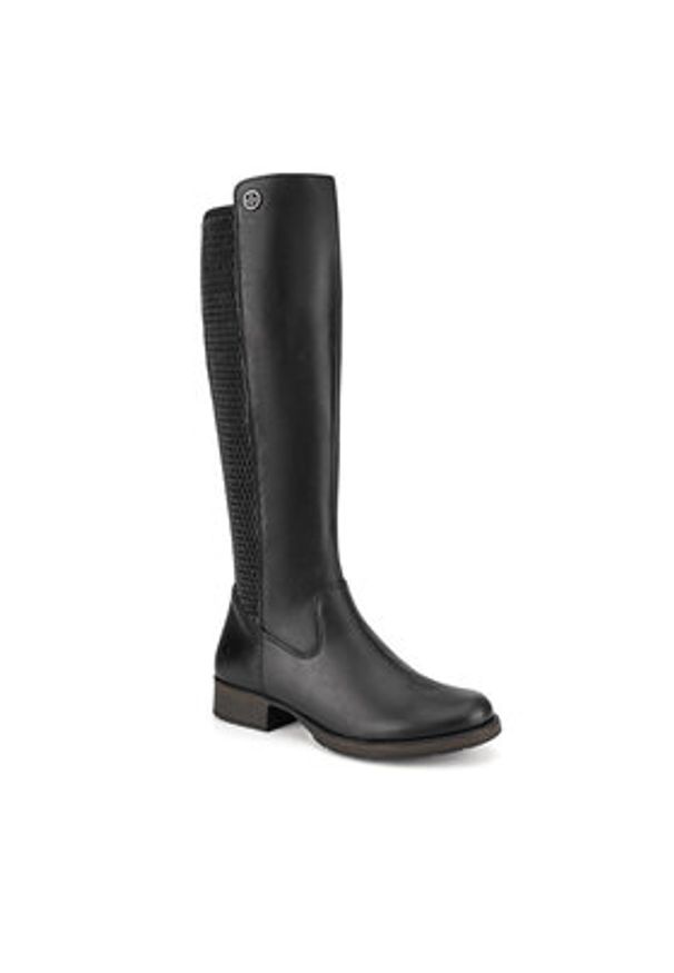Rieker Kozaki Z9591-00 Czarny. Kolor: czarny. Materiał: skóra