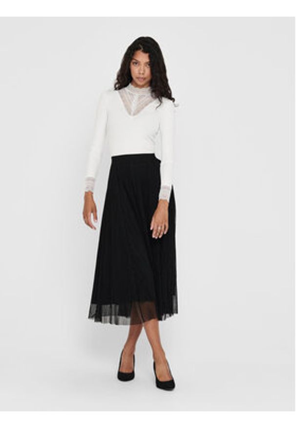 only - ONLY Spódnica midi 15214303 Czarny Regular Fit. Kolor: czarny. Materiał: syntetyk