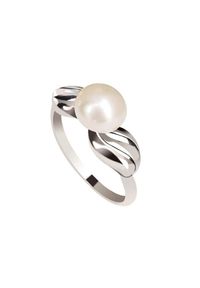 Polcarat Design - Srebrny pierścionek z perłą PK 2058. Materiał: srebrne. Kolor: srebrny. Wzór: aplikacja. Kamień szlachetny: perła #1