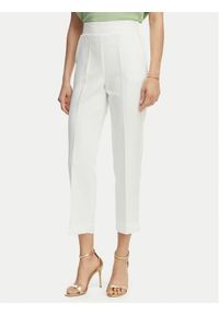 Maryley Spodnie materiałowe 26EB616/43VA Biały Regular Fit. Kolor: biały. Materiał: syntetyk #1