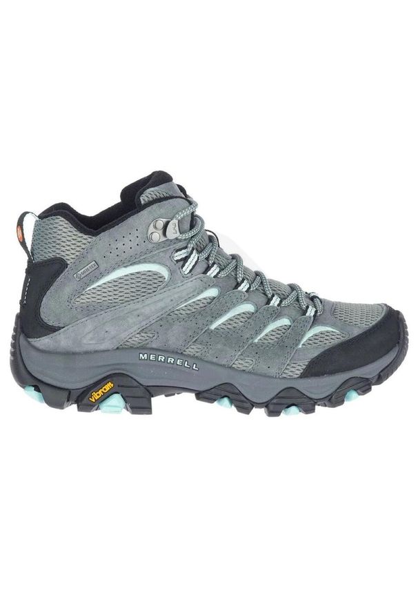 Buty turystyczne damskie Merrell Moab 3 Mid GTX. Kolor: zielony, wielokolorowy, szary. Materiał: skóra. Szerokość cholewki: normalna