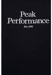 Peak Performance bluza męska kolor czarny gładka. Okazja: na co dzień. Kolor: czarny. Materiał: bawełna. Długość rękawa: raglanowy rękaw. Wzór: gładki. Styl: casual #4