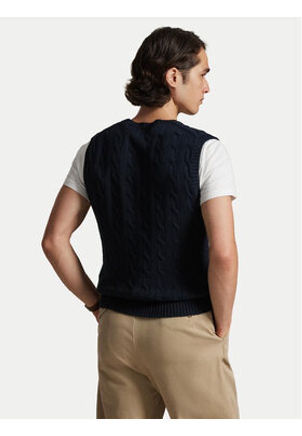 Polo Ralph Lauren Sweter 710979113002 Granatowy Regular Fit. Typ kołnierza: polo. Kolor: niebieski. Materiał: bawełna