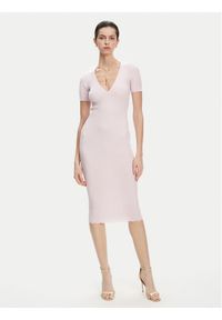 Elisabetta Franchi Sukienka dzianinowa AM-53S-51E2 Różowy Slim Fit. Kolor: różowy. Materiał: wiskoza