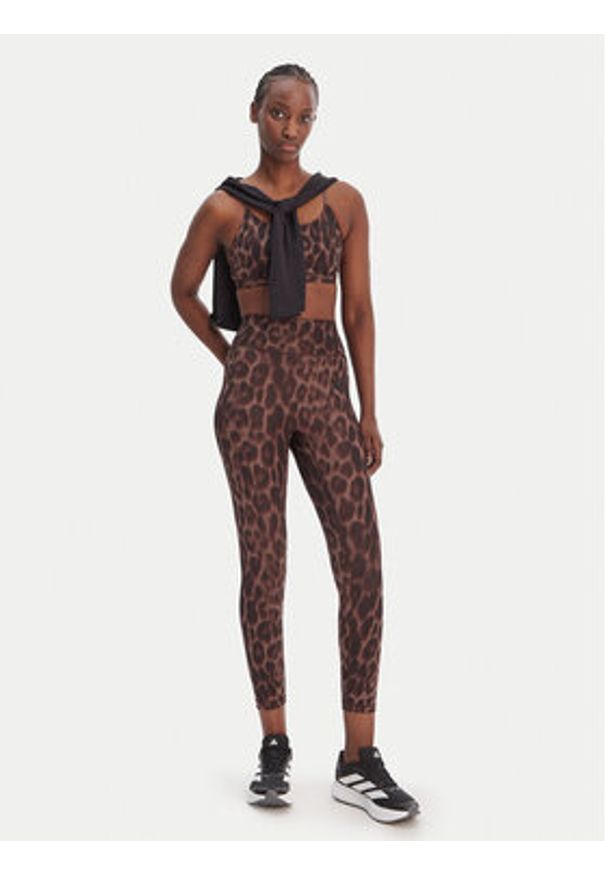 Adidas - adidas Legginsy Optime Essentials Workout KA6346 Brązowy Slim Fit. Kolor: brązowy. Materiał: syntetyk
