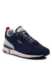 Sneakersy Pepe Jeans London Pro PMS30939 Navy 595. Kolor: niebieski. Materiał: materiał