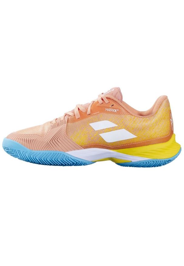 Buty tenisowe damskie Babolat Jet Mach 3 Clay. Kolor: niebieski, żółty, pomarańczowy, wielokolorowy. Sport: tenis