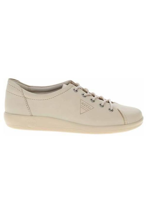 ecco - Buty do chodzenia damskie Ecco 20650302378. Zapięcie: sznurówki. Kolor: beżowy. Materiał: guma, skóra, tkanina. Szerokość cholewki: normalna. Sport: turystyka piesza